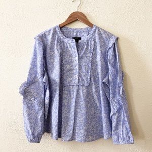 J. Crew Floral Popover Blouse XXL